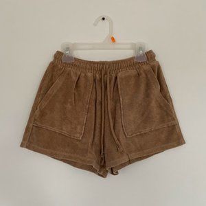 Zara Brown Terrycloth Shorts
